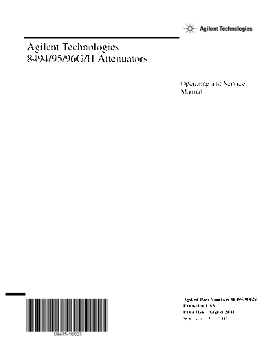 HP 8494G & H_252C 8495G & H_252C and 8496G & H Operating and Service