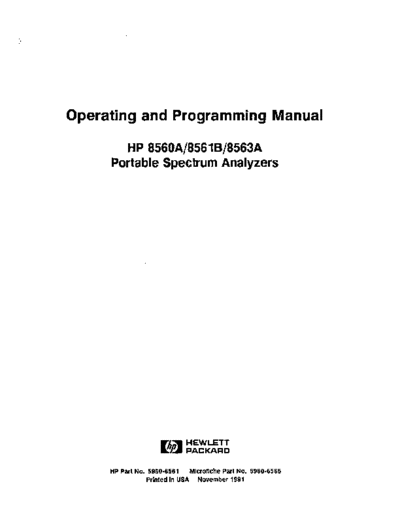 HP 8560A_252C 8561B_252C 8563A_252C Operating & Programming