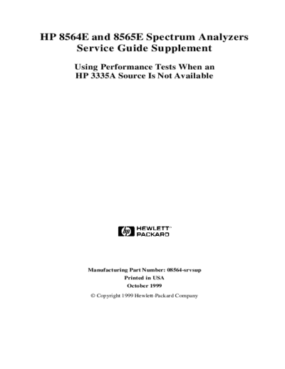 HP 8564E & 8565E Service