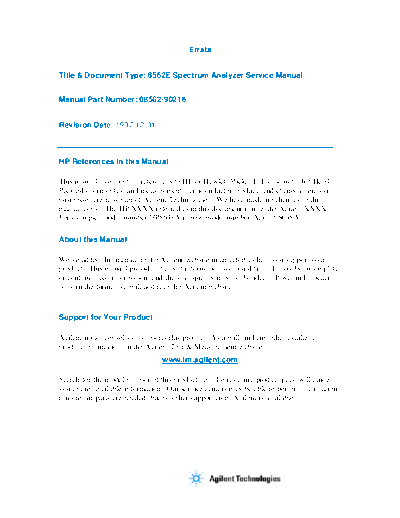 HP 8562E Service