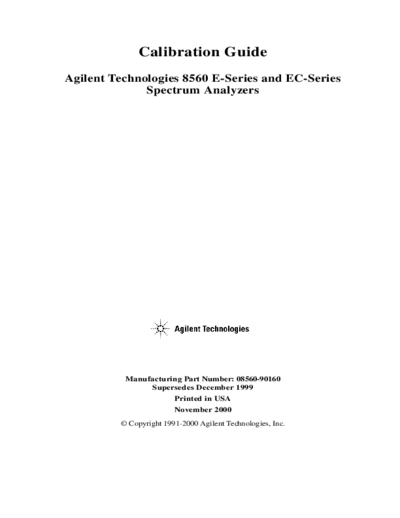 HP 8560E & EC Calibration Guide