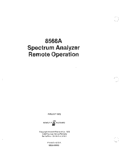 HP 8568A Remote Operation