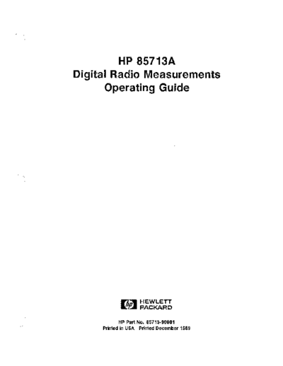 HP 85713A Operating