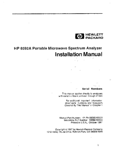 HP 85892A Installation