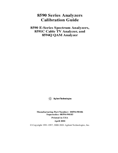 HP 8590 Series Calibration Guide