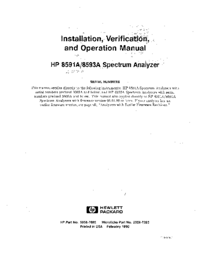HP 8591A_252C 93A Installation_252C Verification & Operation