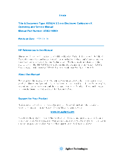 HP 85062A Operating & Service