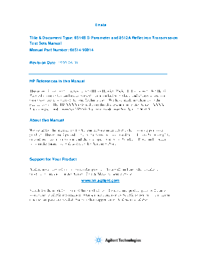 HP 8514B_252C 12A Test Set Operation