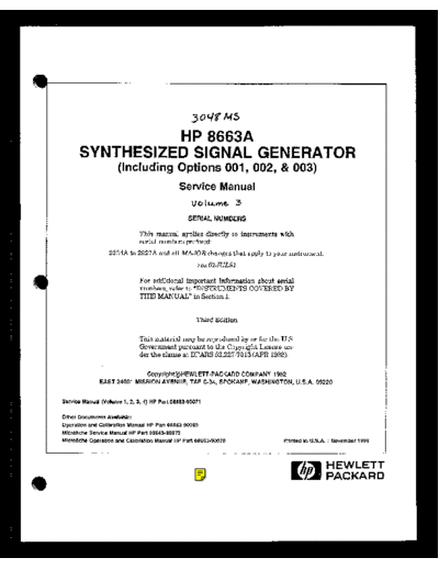 HP 8663A Service Vol 3