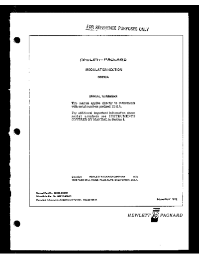 HP 86632A Operation