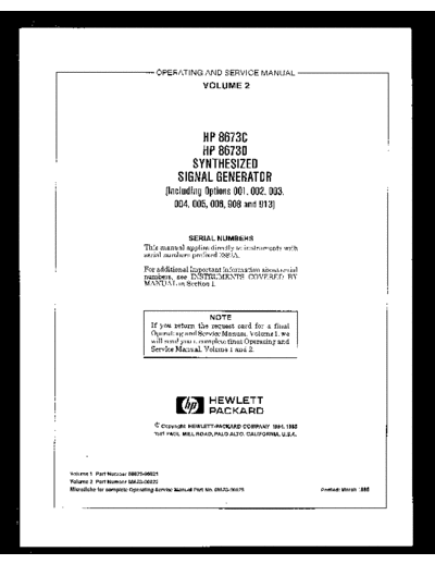HP 8673C_252C 8673D Operating & Service Vol.2