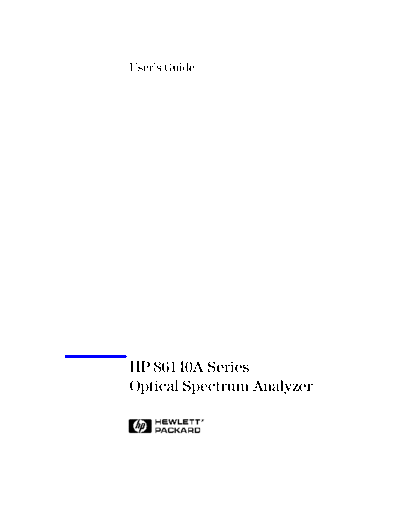 HP 86140A Series User