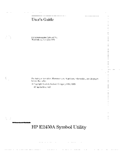 HP E2450A Symbol Utility Users Guide for the 1660C Series