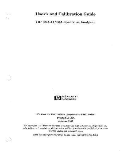 HP E4411A_252C ESA-L1500A User_2527s and Calibration Guide