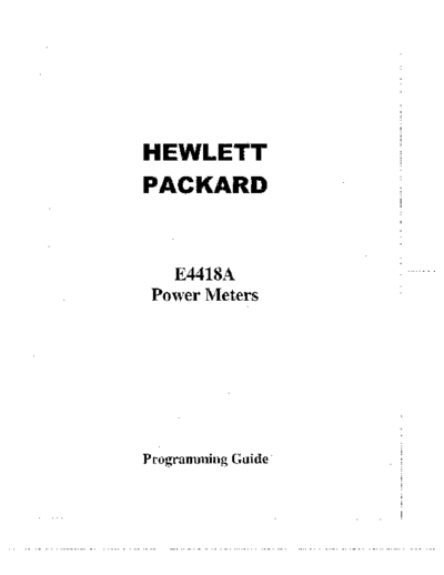HP E4418A Programming Guide