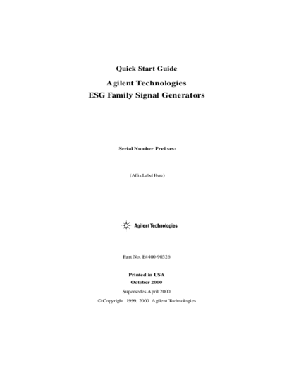 HP ESG Family Quick Start Guide