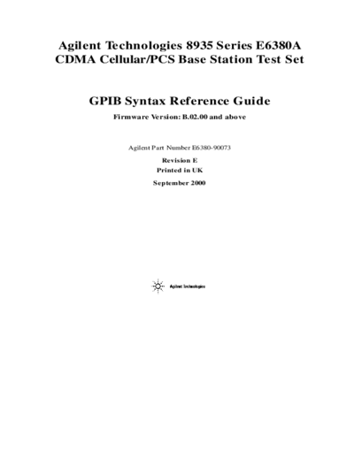 HP E6380A Syntax Guide