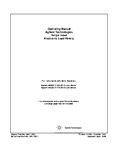 HP Electronic Load Family Operating