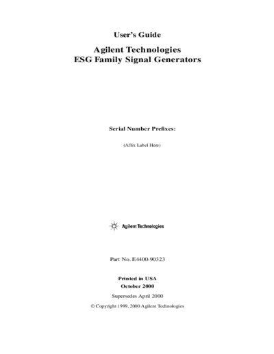 HP ESG Family Users Guide