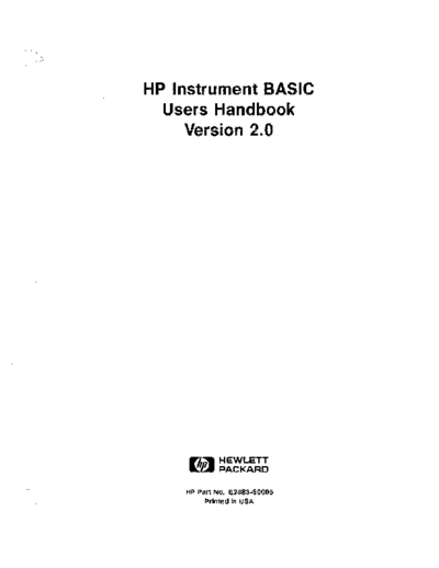 HP Instrument BASIC Users Handbook