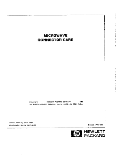 HP Microwave Connector Care Instruction