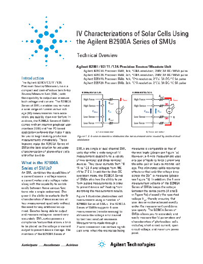 IV Characterizations of Solar Cells Using the Keysight B2900A Series of SMUs - Technical Overview 5990-6660EN c20140210 [4]