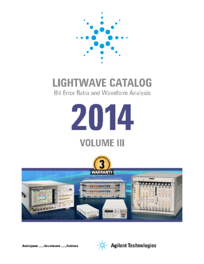 Lightwave Catalog_ Bit Error Ratio and Waveform Analysis 2014 Volume 3 - Catalog 5991-1802EN c20140324 [40]