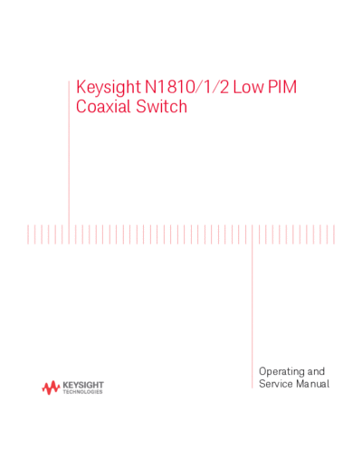 N1810-80002 Keysight N1810 1 2 Low PIM Coaxial Switch Operating and Service Manual c20140906 [35]