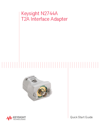 N2744-97002 N2744A T2A Interface Adapter Quick Start Guide [4]