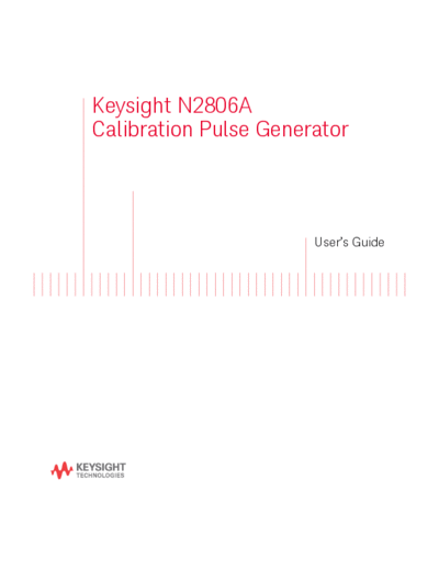 N2806A Calibration Pulse Generator User_2527s Guide N2806-97003 [28]