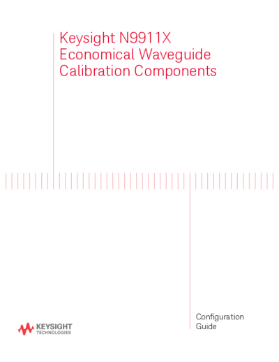 N9911-90003 Configuration Guide for N9911X Economical Waveguide Calibration Components [15]