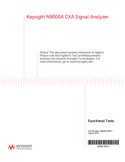 N9000-90017 N9000A CXA Signal Analyzer Functional Tests [40]