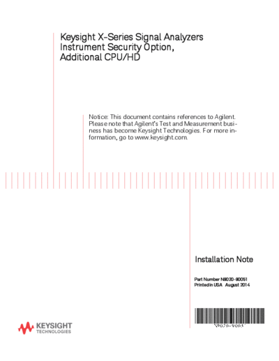 N9020-90051 X-Series Instrument Security Option_252C Additional CPU HD Installation Note c20140701 [23]