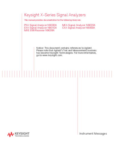 N9020-90095 X-Series Signal Analyzer Instrument Messages [97]