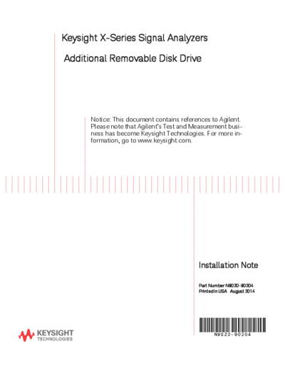 N9020-90204 X-Series Signal Analyzers Additional Removable Disk Drive User_2527s Guide [14]
