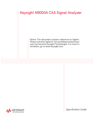 N9000-90016 N9000A CXA Signal Analyzer Specifications Guide [264]