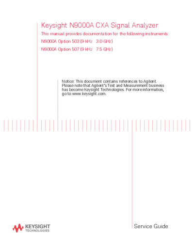 N9000-90018 N9000A CXA Signal Analyzer Service Guide [322]