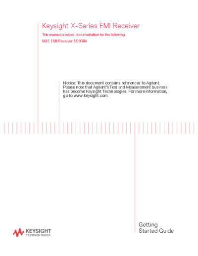 N9038-90027 N9038A MXE EMI Receiver Getting Started Guide [112]