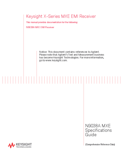 N9038-90010 N9038A MXE EMI Receiver Specifications Guide c20141125 [130]