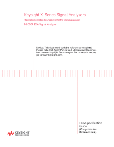 N9010-90025 N9010A EXA Signal Analyzer Specifications Guide - Technical Overview [362]