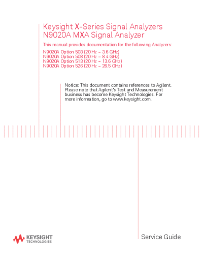 N9020-90218 N9020A MXA Signal Analyzer Service Guide [642]