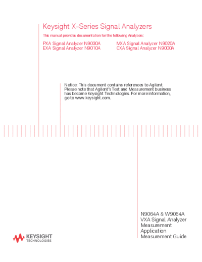 N9064-90004 N9064A & W9064A VXA Signal Analyzer Measurement Application Measurement Guide [209]