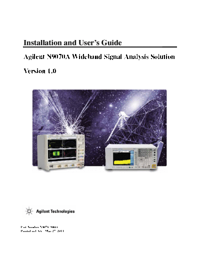 N9070-90001 N9070A Wideband Signal Analysis Solution Installation and User_2527s Guide [14]