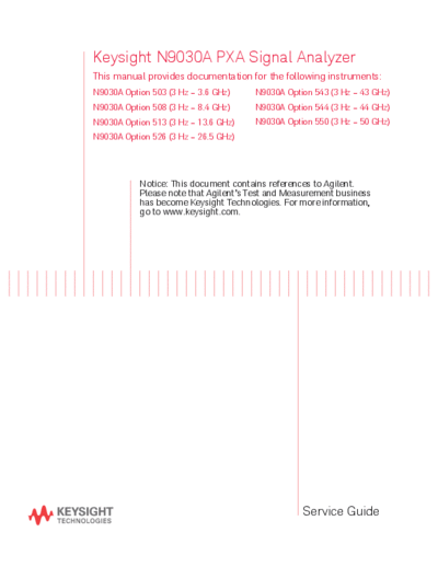 N9030-90030 N9030A PXA Signal Analyzer Service Guide [608]