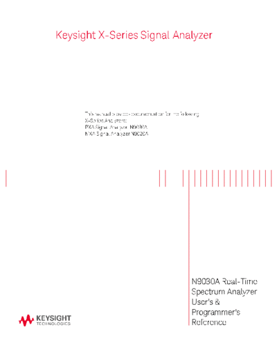 N9030-90059 X-Series Real-Time Spectrum Analyzer User_2527s & Programmer_2527s Reference [888]