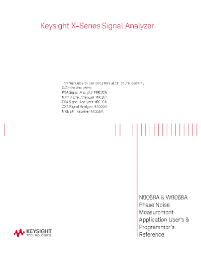 N9068-90010 N9068A & W9068A Phase Noise User_2527s and Programmer_2527s Reference [972]