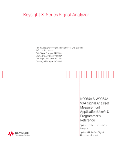 N9064-90003 N9064A & W9064A VXA Measurement Application User_2527s and Programmer_2527s Reference [964]