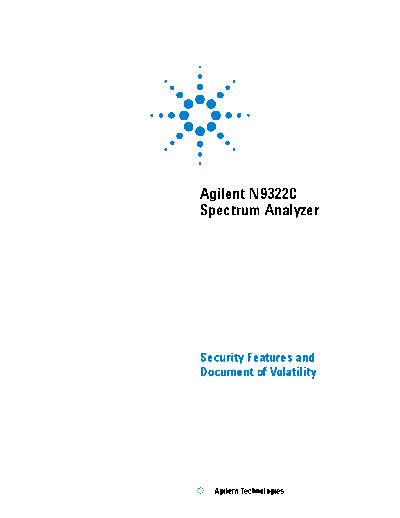 N9322C Spectrum Analyzer Security_ Features and Document of Volatility - Reference Deliverable N9322-90025 c20130403 [22]