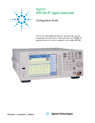 N9310A RF Signal Generator - Configuration Guide 5990-8117EN c20131210 [4]