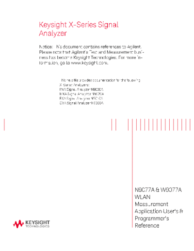 N9077-90003 N9077A & W9077A WLAN Measurement Application User_2527s and Programmer_2527s Reference c20141107 [2314]